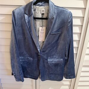 CAbi Blue Velvet Blazer